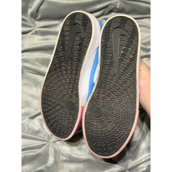 Nike Size 7 Women SB Zapatillas Charge Canvas Light Blue Pink‎ Tie Causal - Image 8