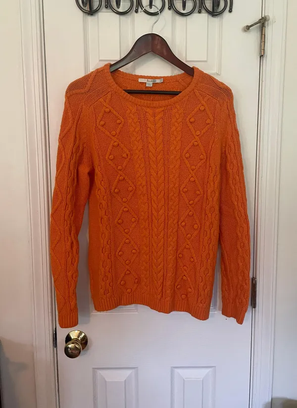 Y2K Boden Orange Swedish Cable Knit Jumper - Image 2