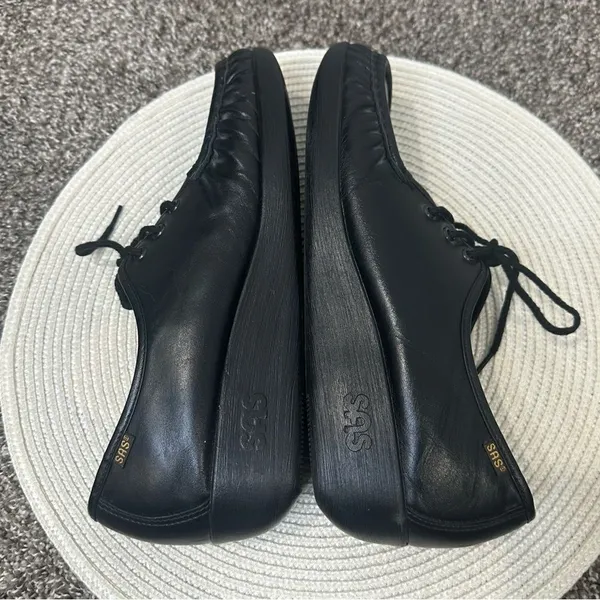 SAS Bounce Comfort Wedge Black Leather Handsewn‎ Walking Shoes Women Sz 11M - Image 5