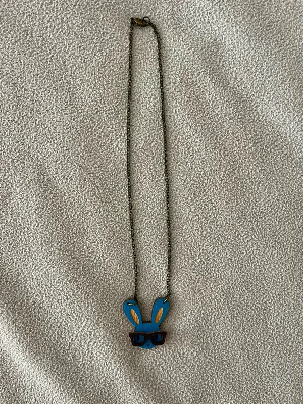 Rabbit necklace Blue - Image 2