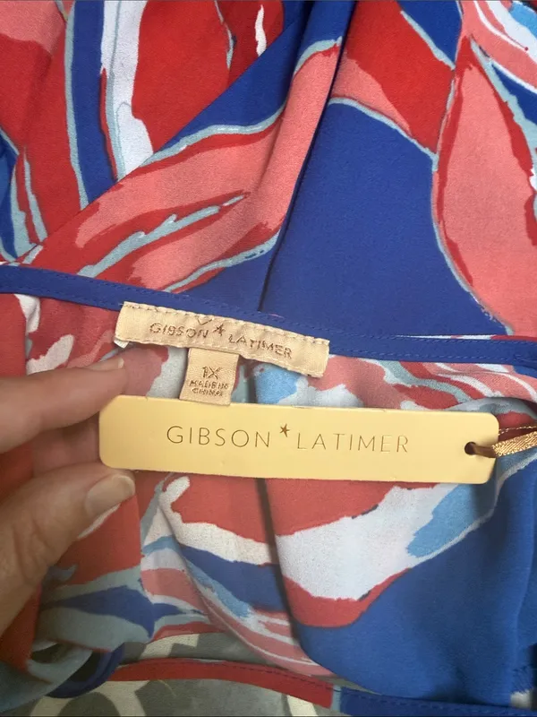 Gibson Latimer Vibrant Floral Flutter Sleeve Blouse - Image 8