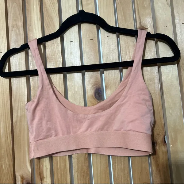 KOTN Organic Cotton Bralette Wireless Unlined Peach Size XS - Image 6