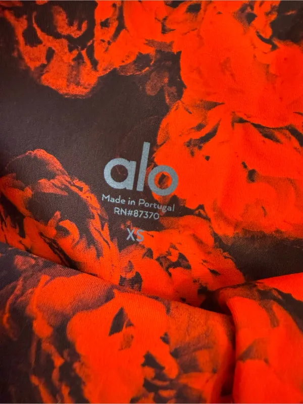 ALO Yoga Red & Black Floral High-Rise Leggings - Image 5