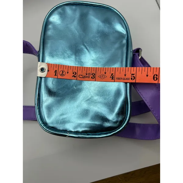 Disney Lilo & Stitch Mini Crossbody Bag Blue Iridescent Adjustable Small Purse - Image 4
