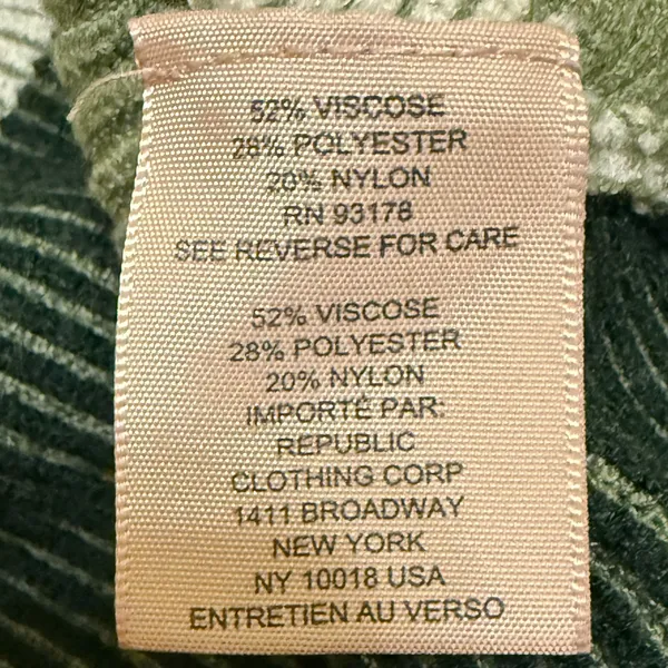 Philosophy Green Striped Drop Batwing Shoulder Viscose‎ Sweater Textured Sz M - Image 10