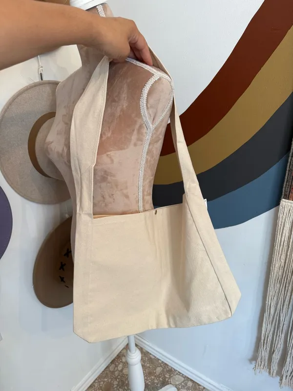 Urban Outfitters Cream Canvas Tote with Rooster Motel - Image 4