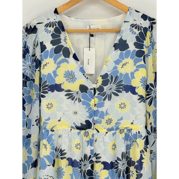 Sugar+Lips Seas The Moment Floral Maxi Dress Small Sky Blue Tiered Boho NWT‎ - Image 4