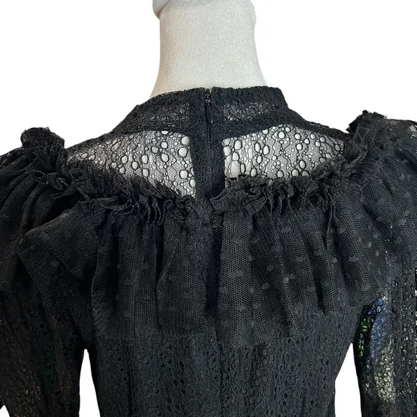 Sandra Mansour x H&M Black Tulle Lace Mini Dress Gothic Large L - Image 6