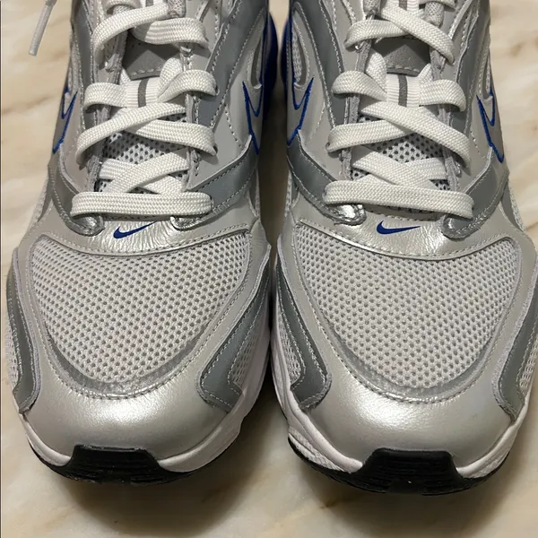 Nike Womens Zoom‎ Air Fire Metallic Silver/Blue Sneakers Size 10 - Image 7