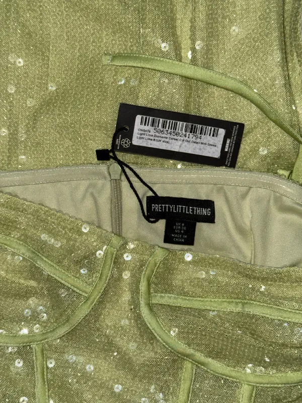 Pretty Little Thing Green Mini Sequin Dress - Image 6