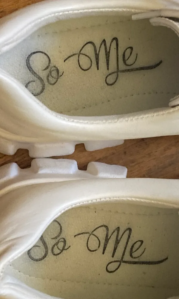 White Leather Platform Loafers Size 8 - Image 5
