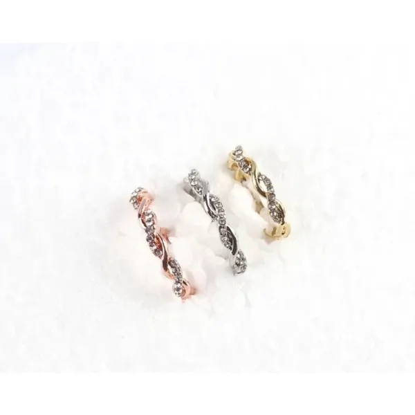NEW 14k‎ Gold Plated Sterling Simulated Diamond Eternity Band Ring, Size 7.5 - Image 9