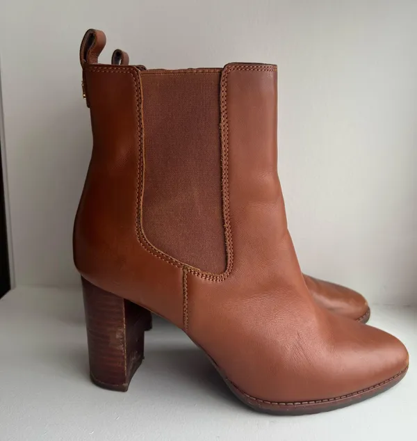 Ralph Lauren Mylah Brown Leather Ankle Boots - Image 2