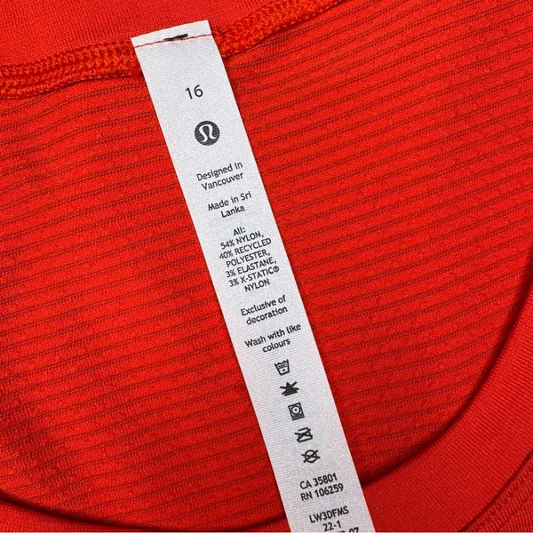 Lululemon Swiftly Tech 2.0 Short Sleeve Short Womens Size 16 Love Red NWT - Image 8