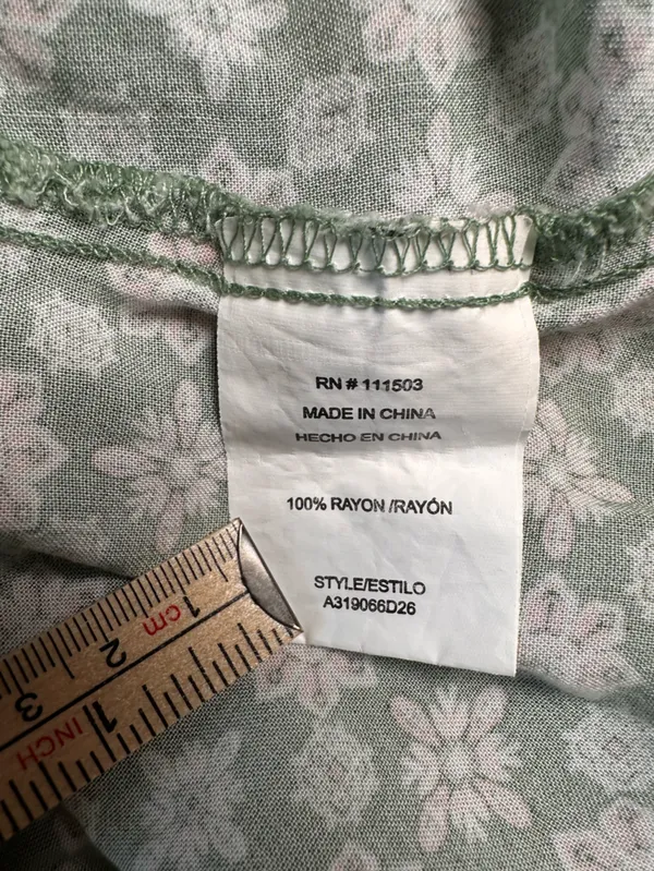 As You Wish Green Floral Midi Dress XL Cottagecore Rayon Sundress Tie 2 Ways - Image 7