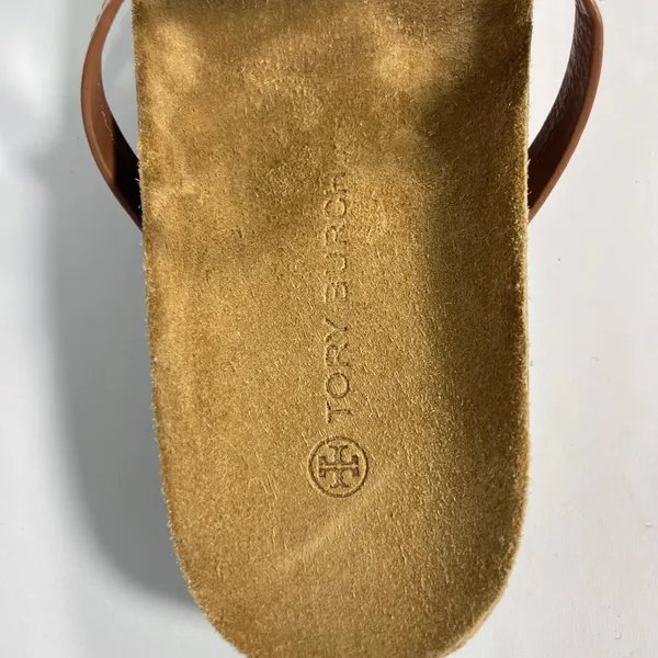 Tory Burch Miller Cloud Women 9.5 Bourbon Miele Leather Double T Logo Sandal - Image 8