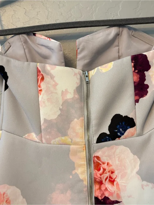 Keepsake the label divide floral flower bloom strapless tulip dress size XS - Image 14