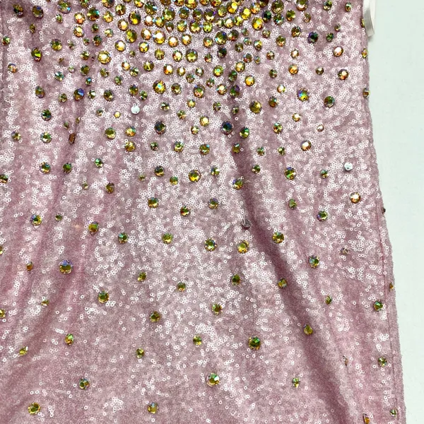 La‎ Femme Sequin Crystal Mini Dress Womens Sz 6 Pink Glam Homecoming Y2K - Image 13