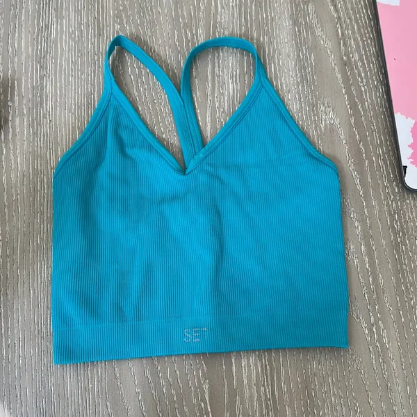 SET ACTIVE Sculptflex Ribbed V Bra in Tropic - Image 3