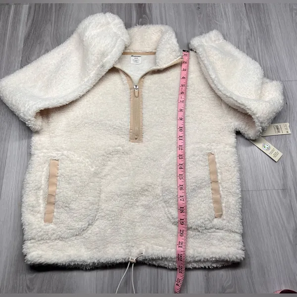 No Boundaries Cream Sherpa Half-Zip sweater - Image 4