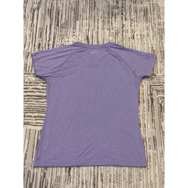 Under Armour women's medium (semi-fitted) purple V-neck Heatgear t-shirt - Image 4