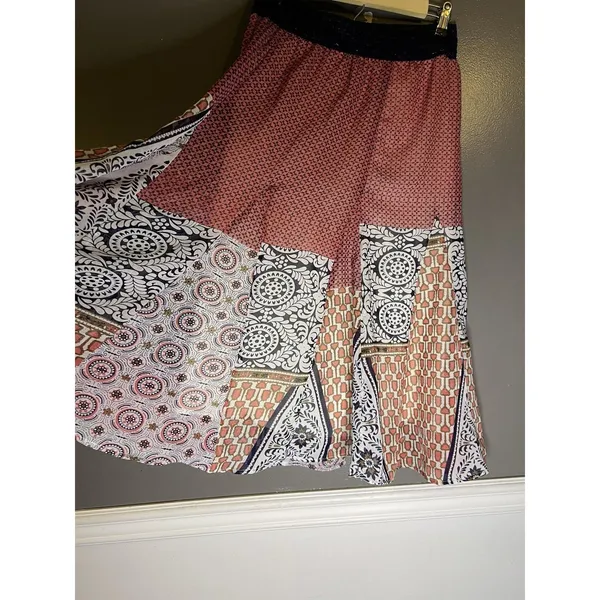 J. Gee Skirt Womens Small Multicolor Floral Boho Peasant Maxi Elastic Waist - Image 3