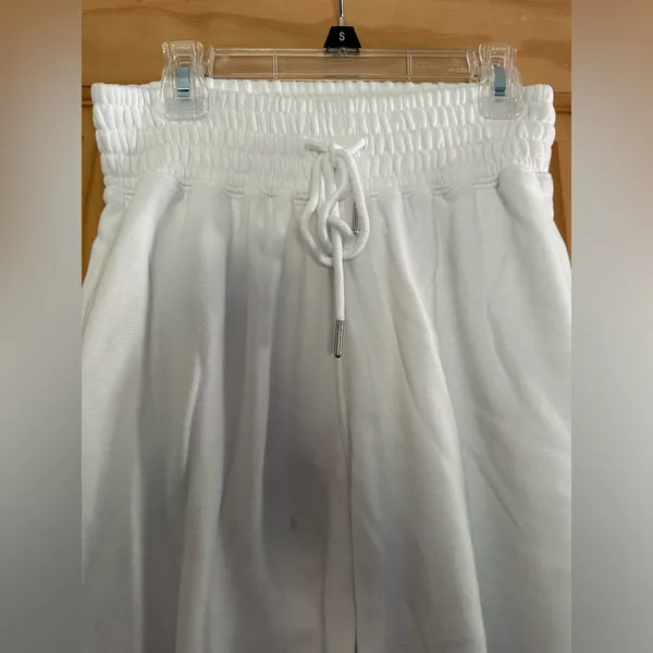 Abercrombie & Fitch drawstring high rise sweatpants white size Small - Image 5