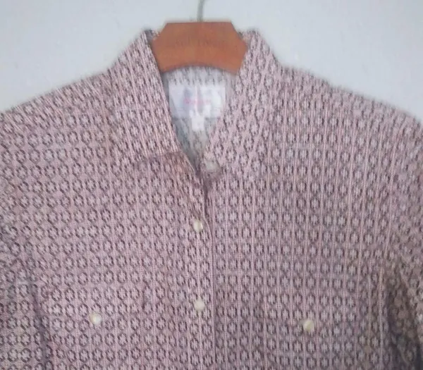 Panhandle S Western Pearl Snap Cowgirl Fitted Cotton Shirt in Pink Pattern - Image 8