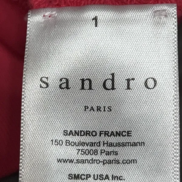 Sandro Paris Randa Happening Graphic Sweatshirt Pink Fuchsia Women Size 1‎ (S) - Image 10