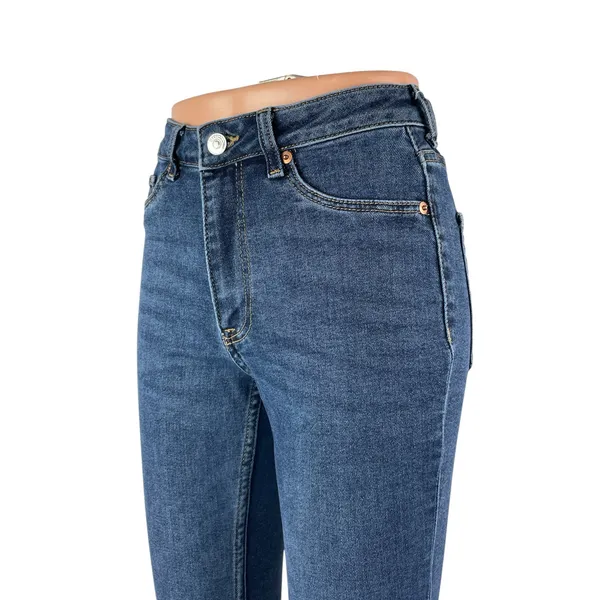 H&M Women's Blue Mid Rise Flared Y2k Bootcut Bell Bottom Denim Jeans Size 4 - Image 2