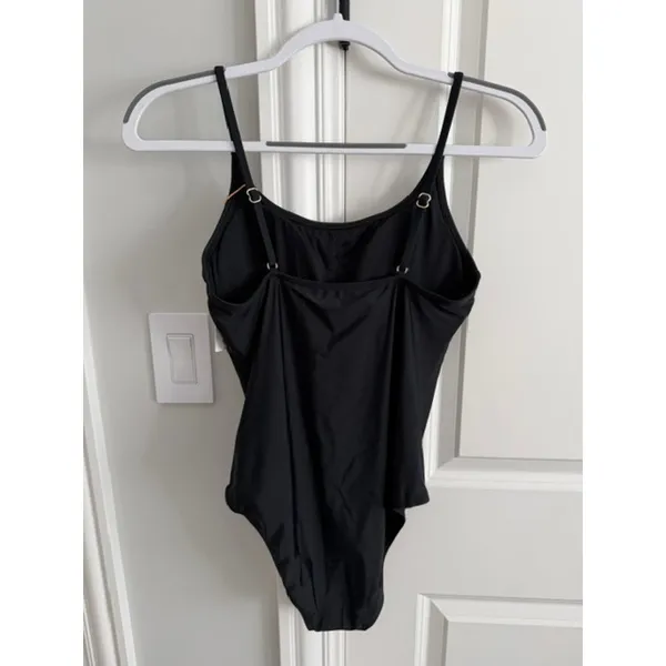 Quince NWT Italian Cami One-Piece Swimsuit Black Small - Image 5