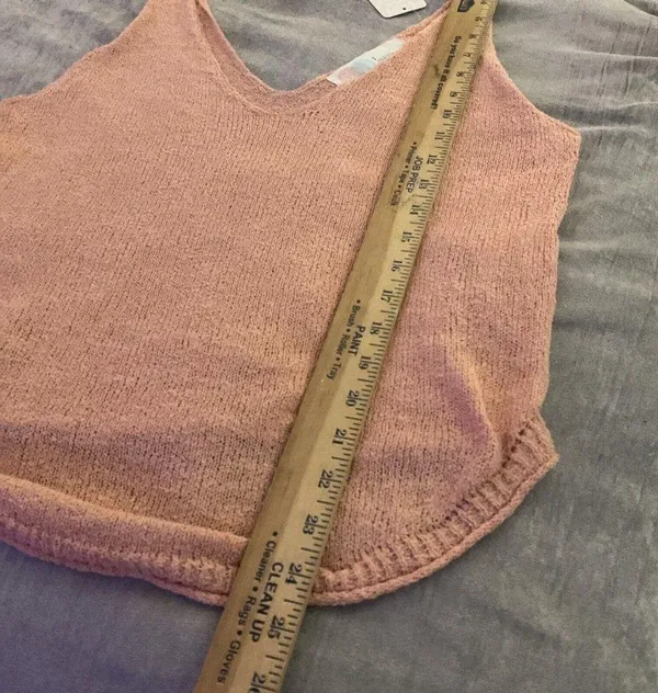 FP Beach Peach Orange Pink Pullover Round Hem Tank NWT Knit Small Casual Preppy - Image 10