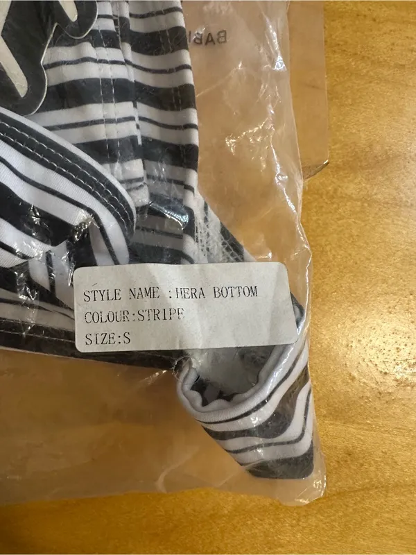 Motel Rocks Hera Bikini Bottom Black White Stripes Small NWT - Image 3