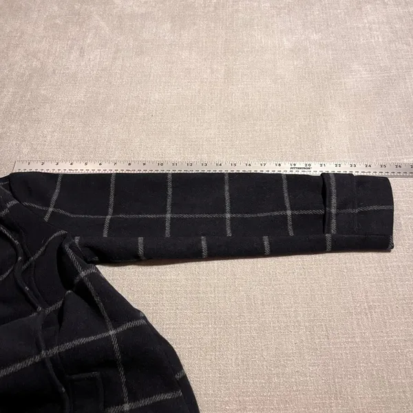 Coffee Shop New York Women's Navy‎ Plaid Asymmetrical Collar Jacket Size Small - Image 9