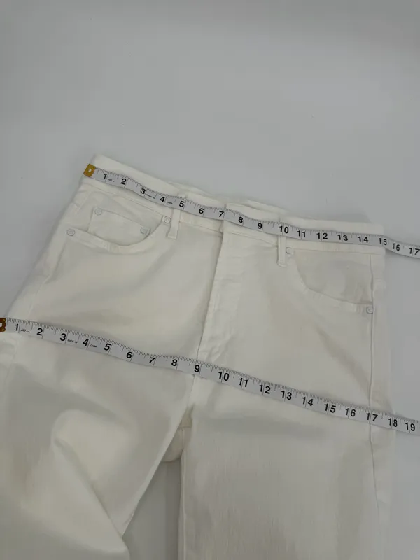 Mother Jeans Women’s 30 White Denim the Insider Crop Step Fray 1157-753 26” - Image 11