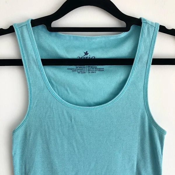 Aerie Ribbed Blue Basic Tank Top M - Image 3