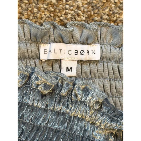 Baltic Born Bliss Smocked Velvet Dress. Dusty Blue. Size Medium - Image 3