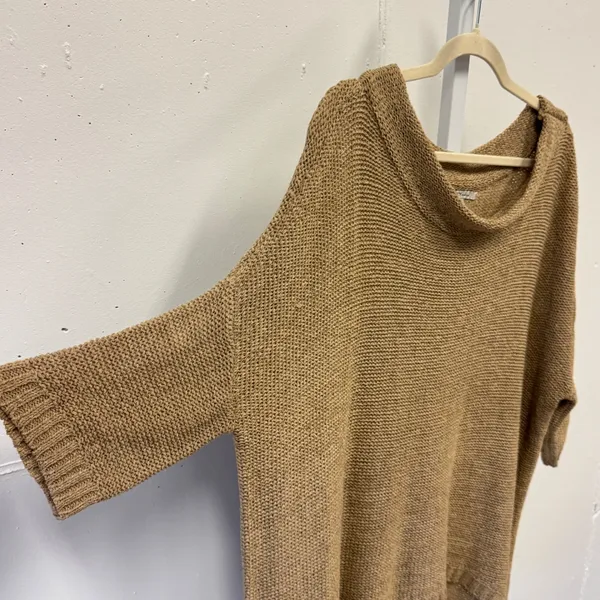 Cozy Casual Knit 2 Piece Lounge Set Camel Brown Sweater and Shorts SU1486V Large - Image 4