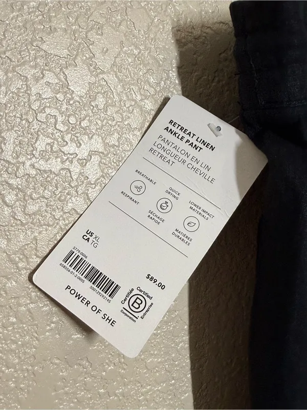 New Athleta Retreat Linen Ankle Pant XL - Image 3