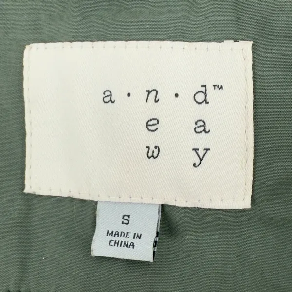A‎ New Day Anorak Full Zip Utility Jacket Army Green Women S Hidden Hood Pockets - Image 6