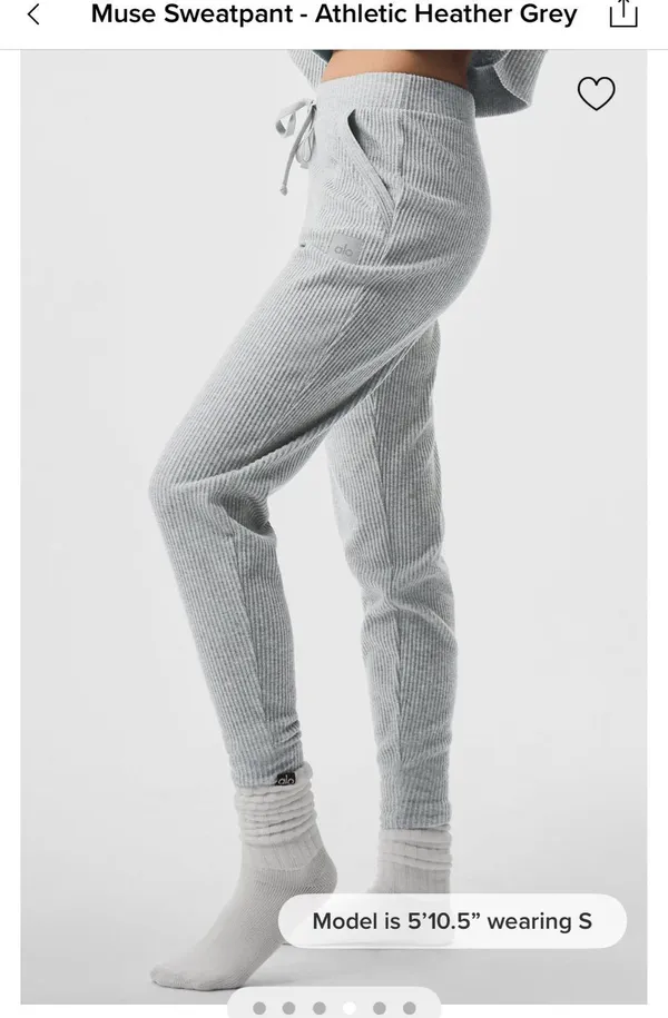 Alo Yoga Muse Sweatpants Athletic Grey Heather - Image 2