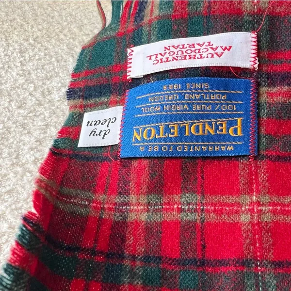 Pendleton Vintage‎ Women’s 100% Wool Authentic Macdougal Tartan Plaid Scarf - Image 2