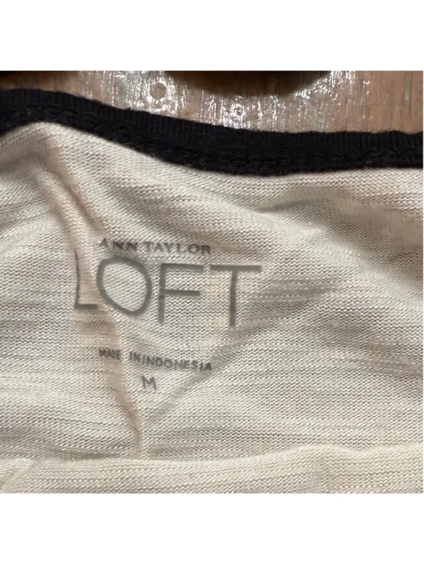 Loft Black and White Striped Tank Top Medium - Image 6