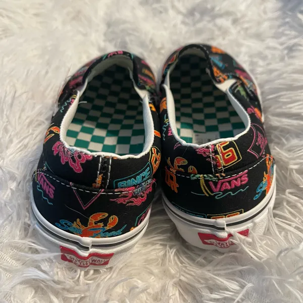 Rare Vans Market Black/ Neon Slip On seafood lobster Chinese characters sneakers - Image 4