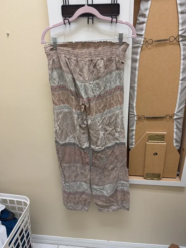 O'Neill Women's Size L Paisley Print Smocked Waist Wide Leg Pants - Image 4