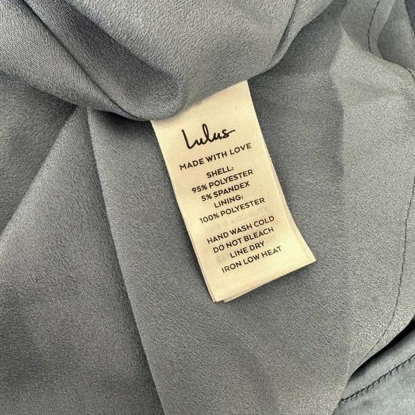Lulus Purely Elegant Slate Blue Satin Twist Back Maxi Dress Long Formal XL NWT - Image 11