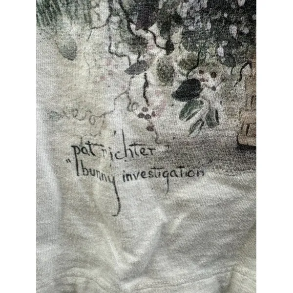 Vintage Fruit‎ of the Loom Pat Richter Bunny Investigation T-Shirt Cream Medium - Image 5
