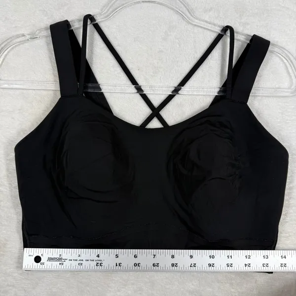 Lululemon Like a Cloud Longline Sports Bra Black Strappy Cross Back Size 8 - Image 4