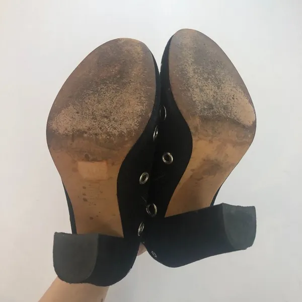 Opening Ceremony Grommet Heel Ankle Boots Black Suede EU 36 - Image 9