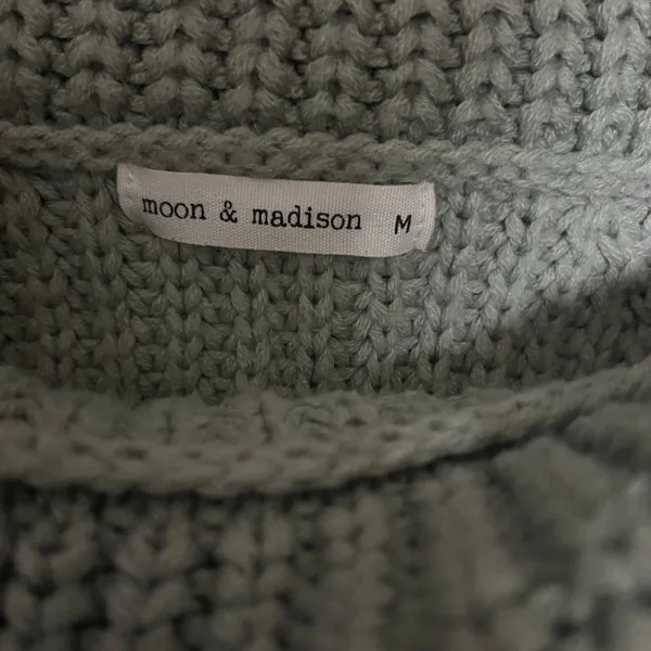 Moon & Madison Mint Green Chunky Knit Cowl Neck Sweater M - Image 2